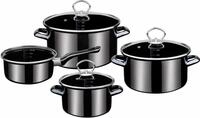 GSW Topf-Set Profi-Black-Star, Stahl-Emaille (Set, 7-tlg., 1x Stielkasserolle 16 cm,