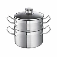SCHULTE-UFER Dampfgartopf Alles-D&auml;mpfer Profi-Line i 20 cm 012820i, Edelstahl 18/10