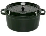 Staub Auflaufform La Cocotte 28cm rund, basilikumgr&uuml;n, Gusseisen, Gusseisen...