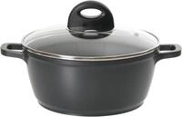 axentia Kochtopf Alu-Guss Kochtopf 20cm, mit Glasdeckel, (1-tlg)