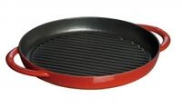 Staub Grillpfanne Staub Grill Pans Pure Grill, 30 cm rund Gusseisen Kirsch-Rot,
