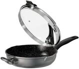 STONELINE Schmorpfanne, Aluminiumguss (2-tlg), mit echten Steinpartikeln,