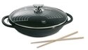 Berndes Wok mit Glasdeckel und Zubeh&ouml;r 32 cm, Aluminium, schwarz - Vario Click,