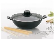 kela Wok Mini, Induktionsgeeignet, Glasdeckel, St&auml;bchen, Holzzange