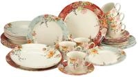CreaTable Kombiservice Crimson creme (30-tlg), 6 Personen, Steingut
