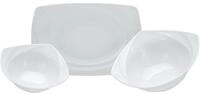 creaTable Servier-Set Celebration Weiss, Porzellan, (3-tlg., 1 Servierplatte, 1