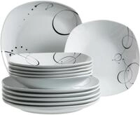 M&Auml;SER Tafelservice Teller Set, Geschirr-Set Chanson (12-tlg), 6 Personen,...