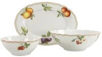 CreaTable Servier-Set Flora Orchard, Porzellan, (Set, 3-tlg., 1 Platte, 2 Sch&uuml;sseln)