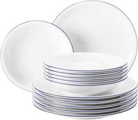 Seltmann Weiden Tafelservice Geschirr-Set, Compact Blaurand, 12 Teile (12-tlg), 6