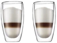 Bodum Glas Glas 2er-Set Pavina klar, 2-tlg., Borosilikatglas, Silikon, Glas,...