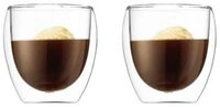 Bodum Glas Kaffeeglas 2er-Set Pavina klar, 2-tlg., Borosilikatglas, Kaffeeglas,
