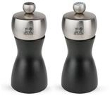 PEUGEOT Salz-/Pfefferm&uuml;hle FIDJI 12cm Edelstahl Buchenholz Schwarz Manuell...