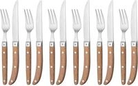 WMF Steakbesteck Ranch (12-tlg), 6 Personen, Edelstahl 18/10, Massivholz, mattiert,