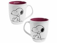 United Labels® Tasse The Peanuts Tasse - Snoopy Kaffeebecher Keramik Weiß/Rot...