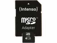 Intenso microSDHC Class 4 + SD-Adapter Speicherkarte (4 GB, Class 4)