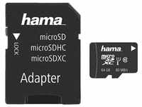 Hama microSDXC 64GB Class 10 UHS-I 80MB/s + Adapter/Mobile (00124140)...