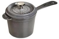 Staub Aufgusstopf Staub Specialities Stieltopf, 14 cm rund Gusseisen Graphit-Grau,