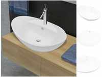 vidaXL Luxurious oval ceramic washbasin with overflow