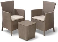 Keter Gartenlounge-Set 3-tlg. Garten-Sitzgruppe Iowa Cappuccino-Braun 224383, (1-tlg)