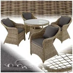 tectake Sitzgruppe Aluminium Rattan Gartenlounge f&uuml;r 4 Personen, St&uuml;hle