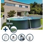 Waterman Achtformpool Stahlwandpool Set (6-teilig) hoch achtform 650x420