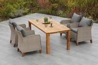 MERXX Garten-Essgruppe Avellino, (5-tlg), inkl. Auflagen beige