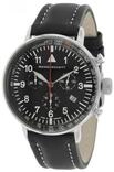 Messerschmitt Quarzuhr ME-755, Fliegeruhr, Herrenuhr mit schwarzem Lederband - Made