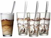 Ritzenhoff & Breker Latte-Macchiato-Glas, Glas, 4 Gläser, 4 Longdrinklöffel