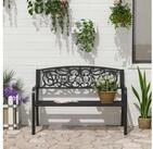 Outsunny Gartenbank Parkbank Metall Gartenm&ouml;bel (Bank, 1-St., 2-Sitzer...