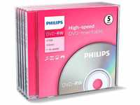 Philips DVD-Rohling 5 Philips Rohlinge DVD-RW 4,7GB 4x Jewelcase