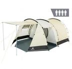 CampFeuer Tunnelzelt Zelt Super+ f&uuml;r 4 Personen, Sand / Schwarz, XXL Tunnelzelt,
