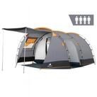 CampFeuer Kuppelzelt Zelt Super+ f&uuml;r 4 Personen, Grau / Schwarz, XXL Tunnelzelt,