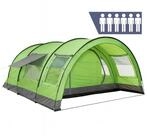 CampFeuer Tunnelzelt Zelt Relax6 f&uuml;r 6 Personen, 5000 mm Wassers&auml;ule, Gr&uuml;n/Grau,