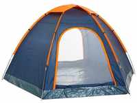 CampFeuer Kuppelzelt Zelt HexOne für 4 Personen, Orange / Blau, 3000 mm