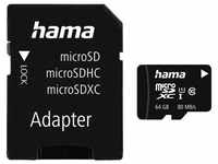 Hama microSDHC 16GB Class 10 UHS-I 80MB/s + Adapter/Foto Speicherkarte (64 GB,...