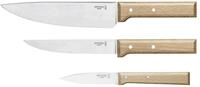 Opinel Messer-Set Parallele (3-tlg), Stahlklingen, Holzgriffe, Chef-, Tranchier- und