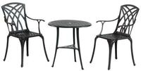 Inko Sitzgruppe Inko Bistro-Set Chester Alu-Guss Tisch &Oslash; 66 cm St&uuml;hle mit Armlehnen
