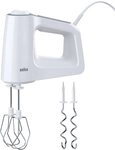 Braun Handmixer MultiMix 3 HM 3100 WH - 500 W, 5 Geschwindigkeiten + Turbo, 500...