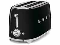 Smeg Toaster TSF02BLEU 4-Scheiben-Toaster schwarz 50`s Style