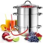 tectake Entsafter Dampfentsafter, 0 W, 7-teilig, aus Edelstahl mit Glasdeckel