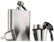 WMF Flachmann Manhattan Flachmann-Set, 6-teilig, Trichter, Stamper im Lederetui,