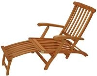 DEGAMO Gartenliege MAINE, 1 St., Deckchair mit Fussteil, Eukalyptus Hartholz,