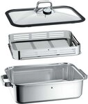 WMF Dampfgartopf Vitalis, Br&auml;ter Induktion mit Glasdeckel und Silikonrand,