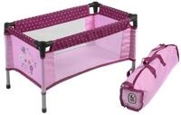 CHIC2000 Puppenm&ouml;bel 652 29 Puppen-Reisebett, Dots Brombeere