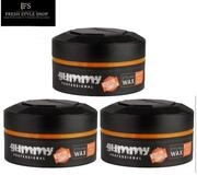 Gummy Professional Haarwachs 3x Haarstyling Wax Hair Wax Bright Max Hold 150ml,