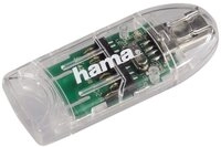 Hama USB-2.0-Kartenleser "8in1", SD/microSD, Transparent (00091092)...