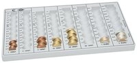 Generic Geldkassette WEDO 160100837 Geld-Z&auml;hlbrett, 8 M&uuml;nzrillen - Grau (1 St)
