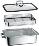 WMF Dampfgartopf Vitalis, Br&auml;ter Induktion mit Glasdeckel und Silikonrand,