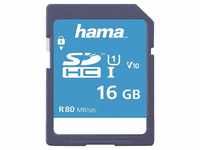 Hama SDHC 16GB Class 10 UHS-I 80MB/S Speicherkarte (16 GB, UHS-I Class 10, 80...