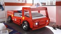 Begabino Autobett Feuerwehrbett Spark MDF rot Lack inkl Beleuchtung